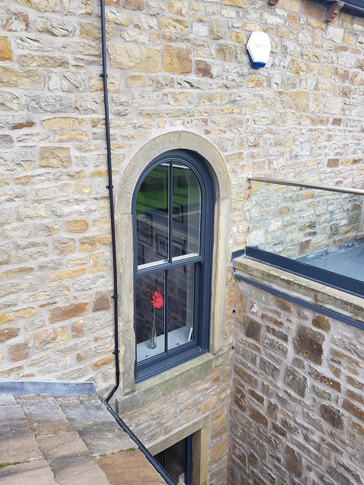 Anthracite Grey Arched Vertical Sliding Windows