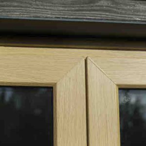 woodgrain sliding doors external frame detail