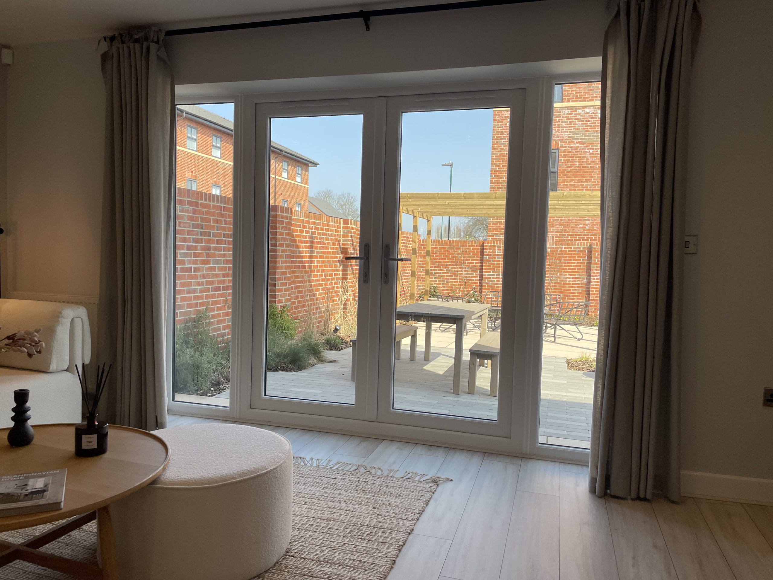 Internal View of pvcu french Doors