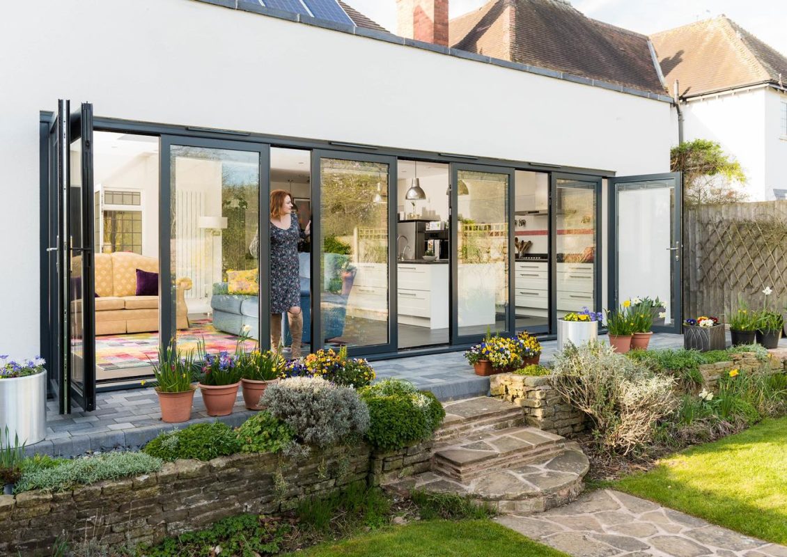 Our brand-new Indi-fold doors installed into a home.