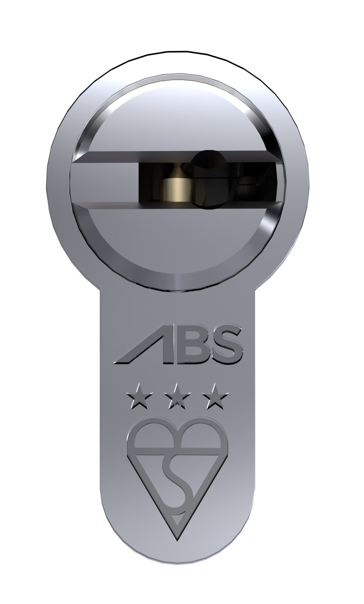 ABS Locking Cylinder - Chrome - face