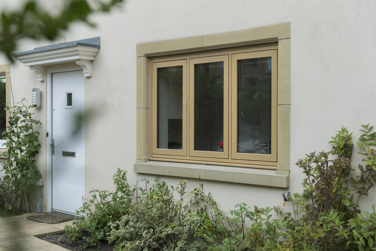 Traditional style woodgrain foiled uPVC flush casement windows