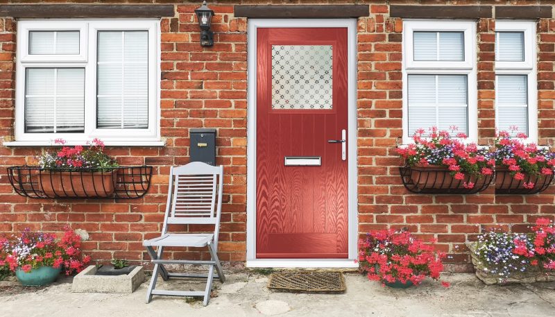 statement bright red composite doors