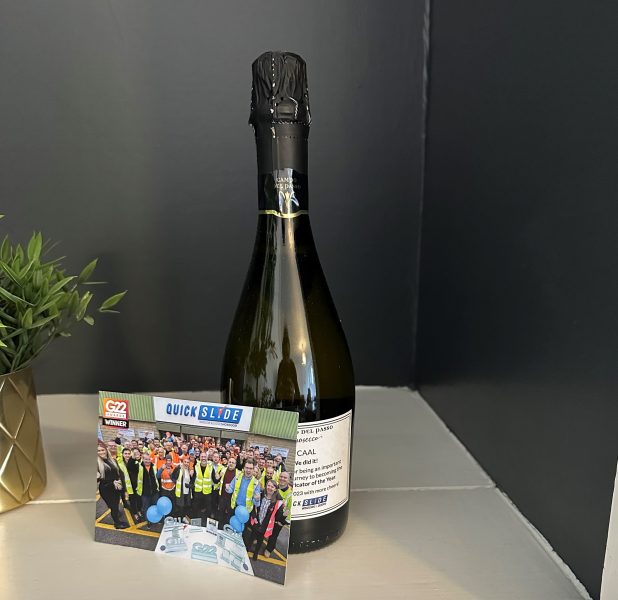 Prosecco and postcards were sent out to Quickslide customers and business partners.