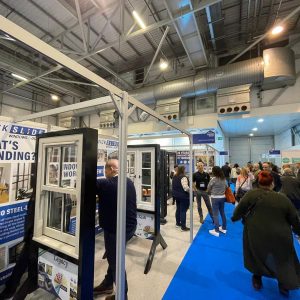 Indi-fold doors showcased at the Homebuilding and Renovating Show, drawing significant interest and popularity among attendees.