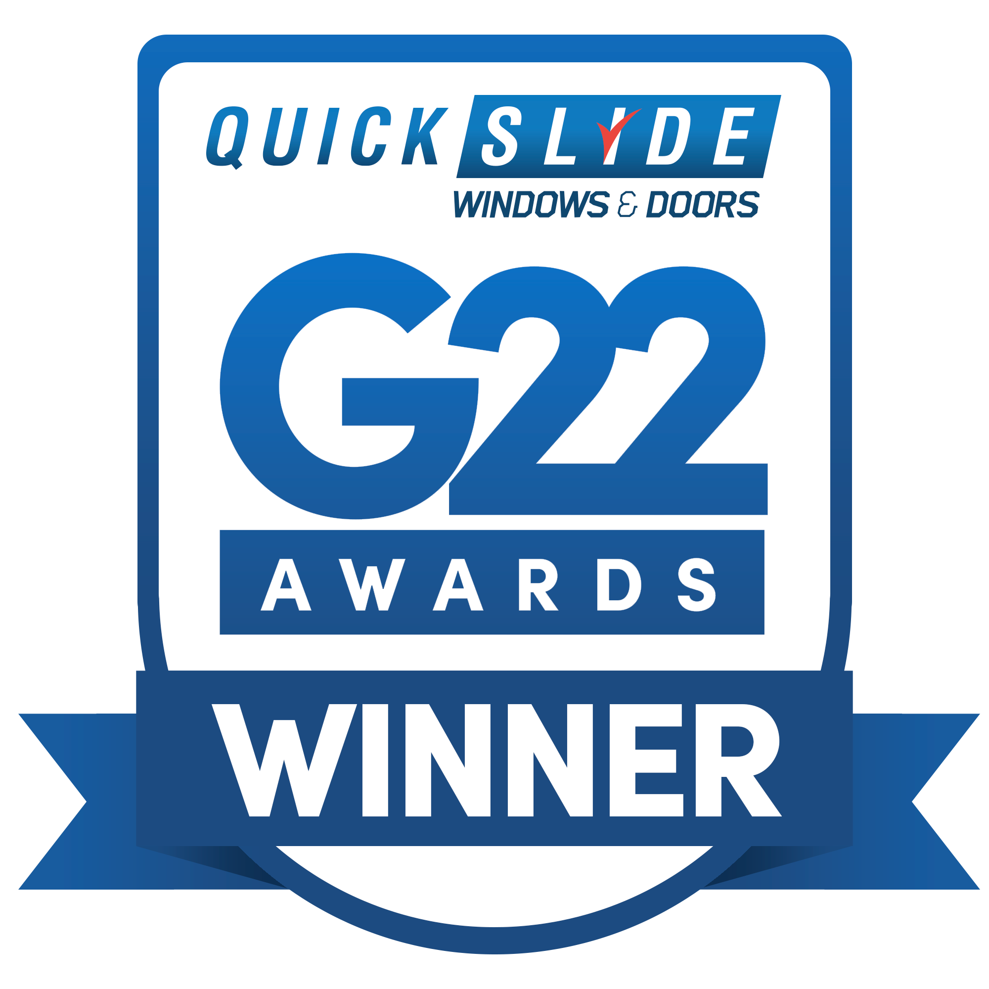 Quickslide G22 award winner badge
