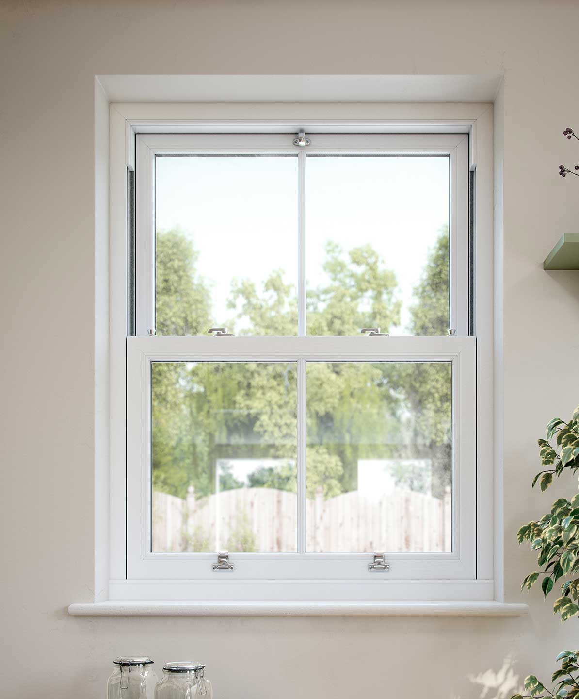 Quickslide sliding sash window hardware feature