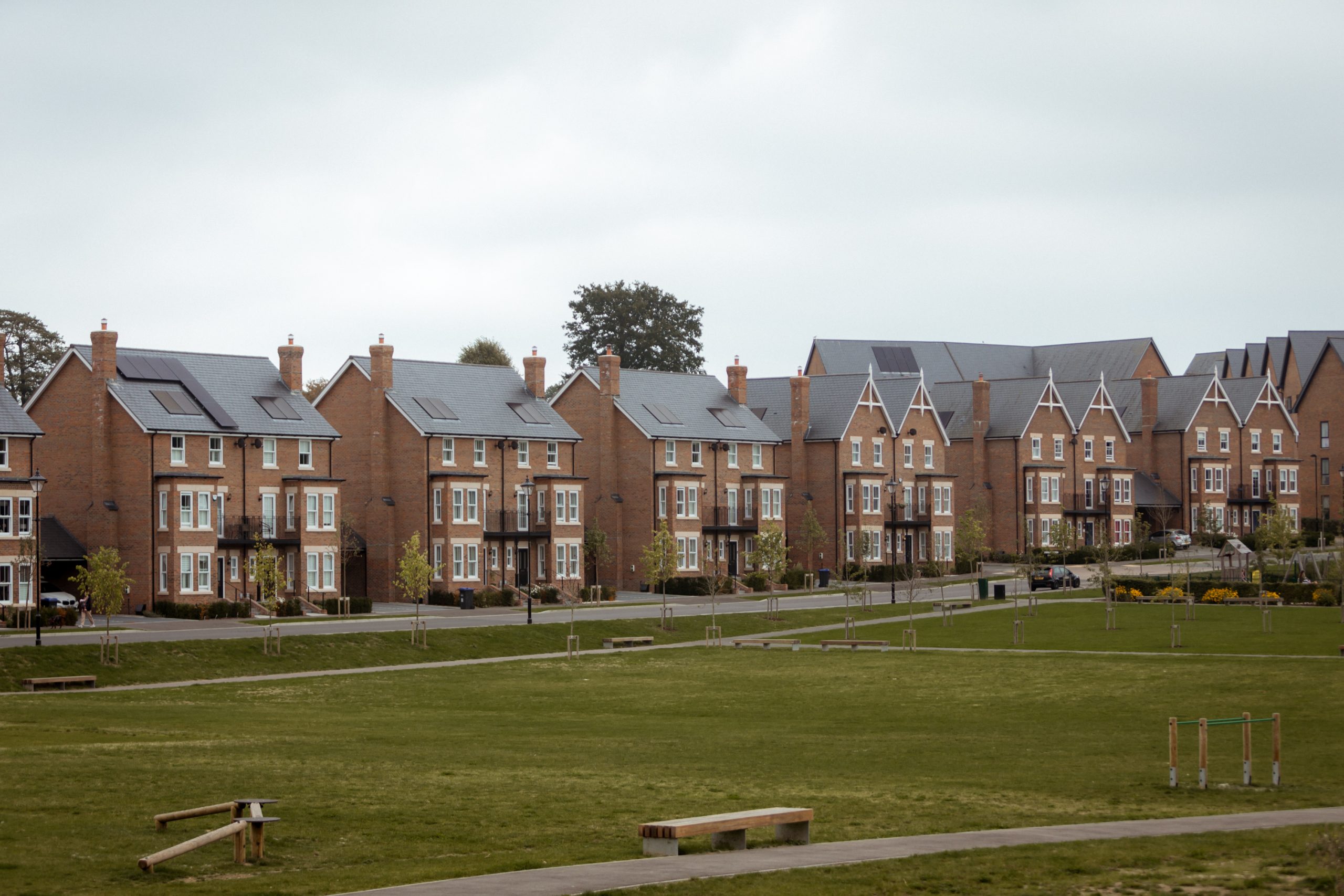 New build housing development by Croudace Homes in Burgess Hill, featuring Quickslide's vertical sliders.