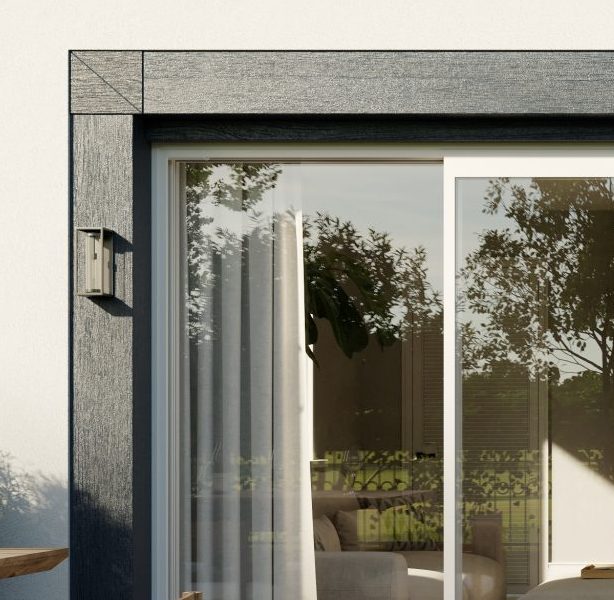 Frameless fixed panel design on Stellar sliding patio doors for a clean, uninterrupted glass look
