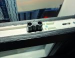 Detailed view of top sash security bolts providing added security to sliding sash windows