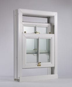 partially open sliding sash window unit