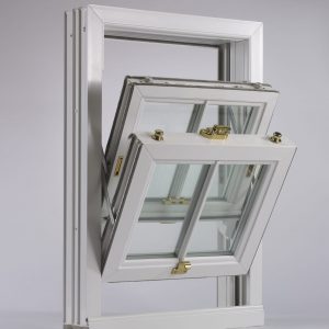 Fully tilded upvc sash window unit
