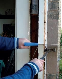 Sash windows chiselled and hammered for removal