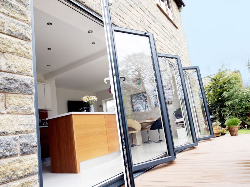 Bifold doors in dual colour