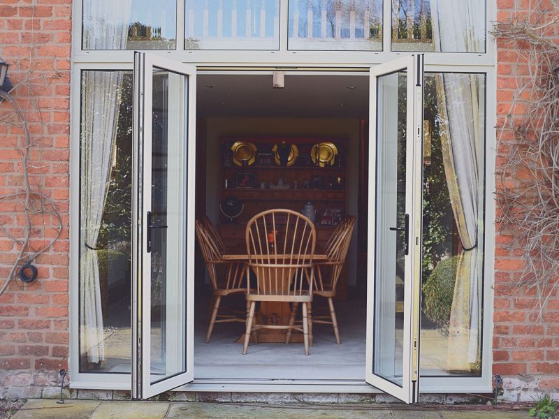 Aluminium french doors Agate Grey