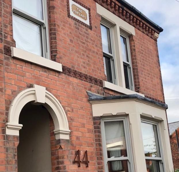 agate grey sliding sash bay windows