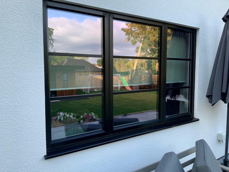 Black Modern flush casement windows