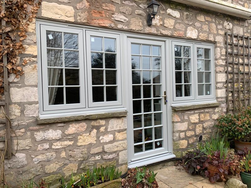 Grey flush casement windows and doors
