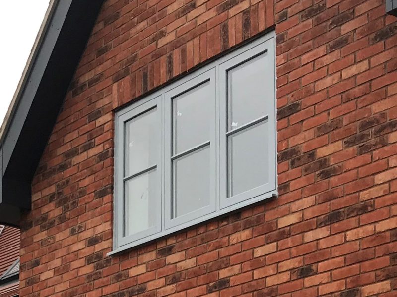 Grey flush casement windows