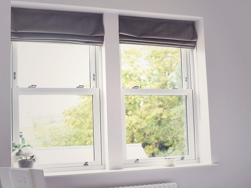 Interior view of sliding sash windows