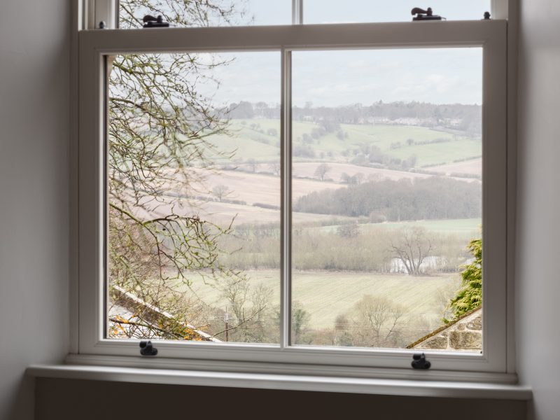 Interior view of sliding sash windows