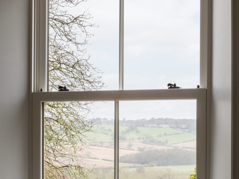 Interior view of sliding sash windows