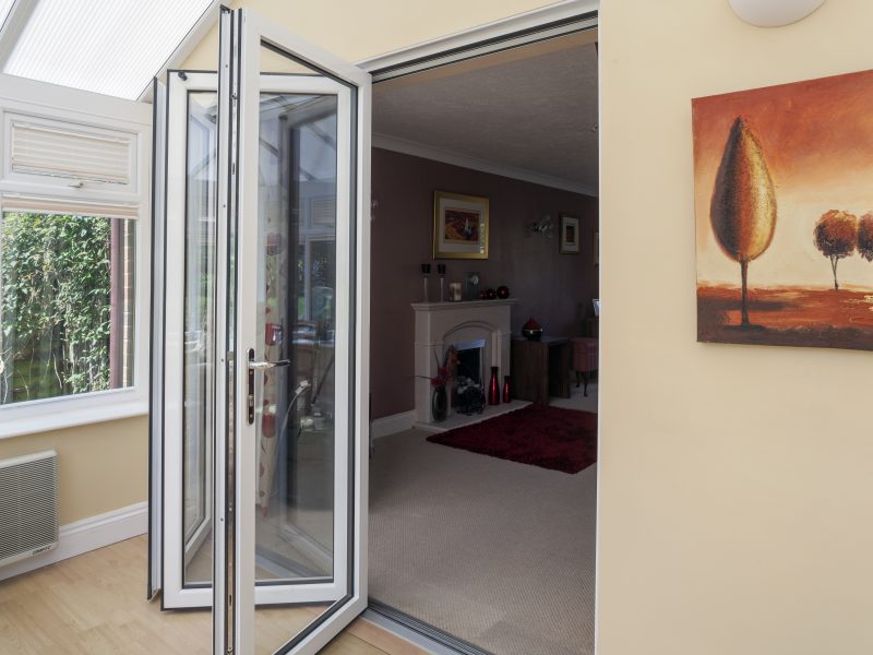 Indoor white bifold doors