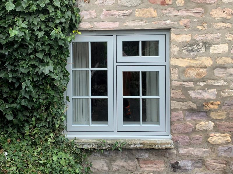 Grey flush casement windows