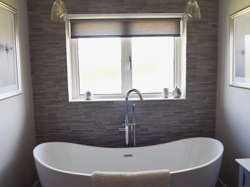 Modern White Frosted Bathroom Windows