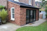 Slim aluminium bifold door frames with black finish