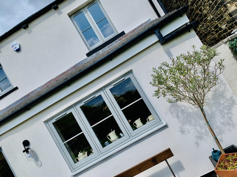 light grey flush windows