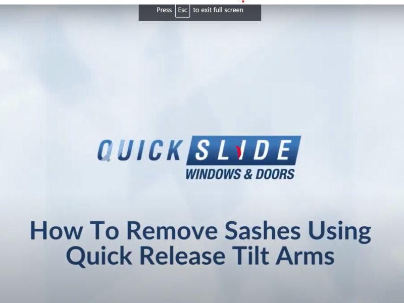 How to remove the sashes on Quickslide's sliding sash windows using quick release tilt arms