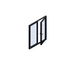Two-section slide and stack doors configuration