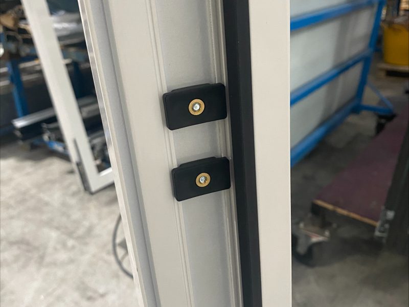 Enhanced door plate on a white door