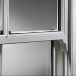 Close-up of a 37mm slim midrail sash window