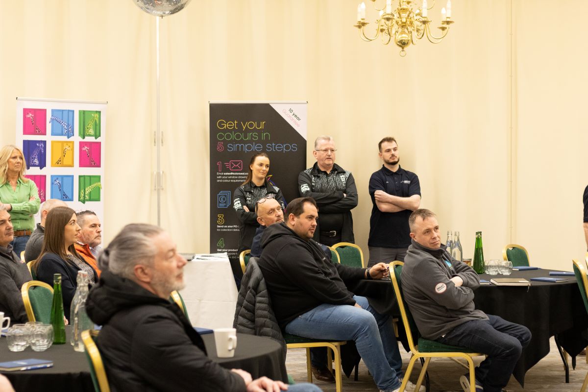 Industry professionals networking at Quickslide Customer Days.