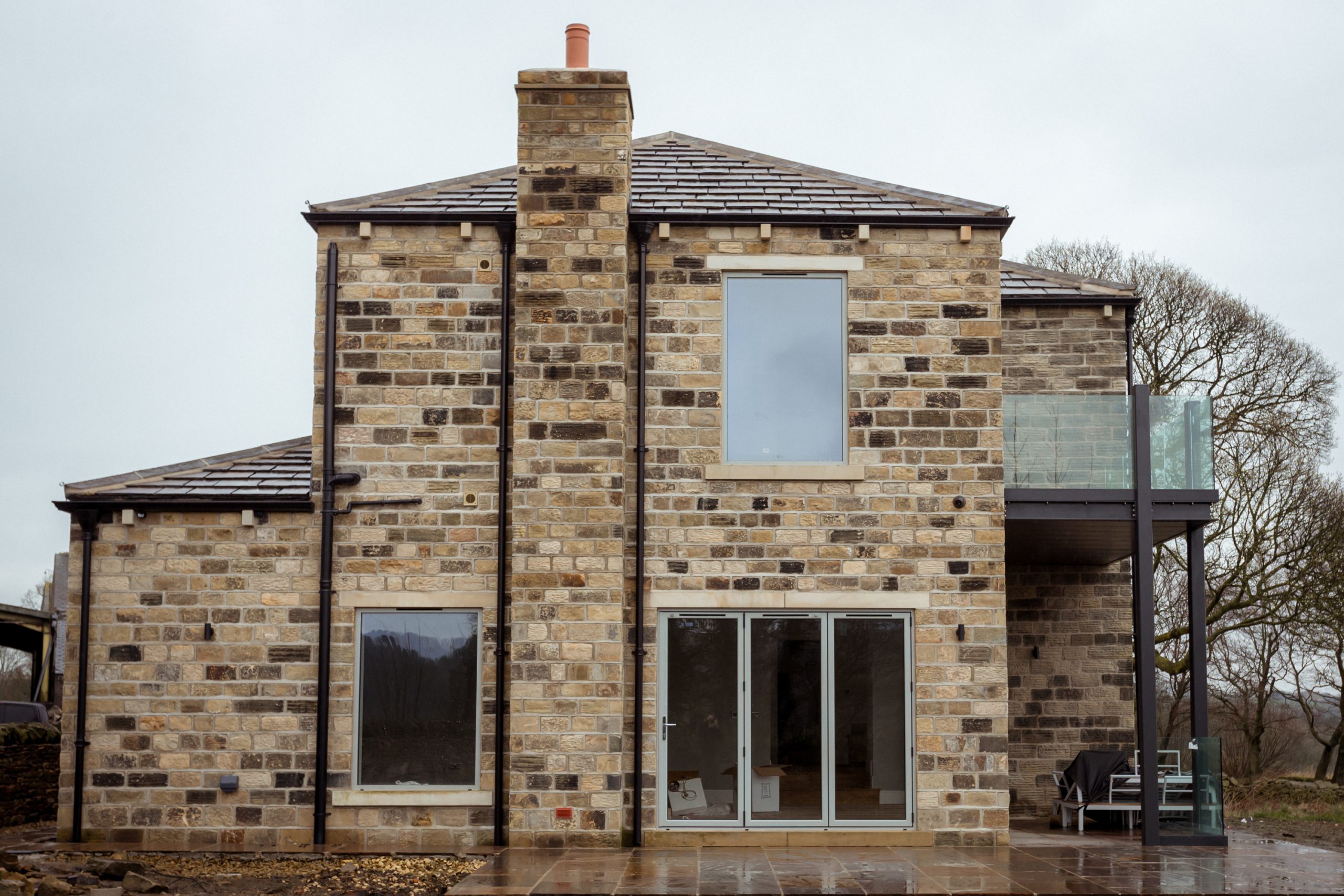 Close-up of the beautiful sliding sash windows chosen by the Hensbys