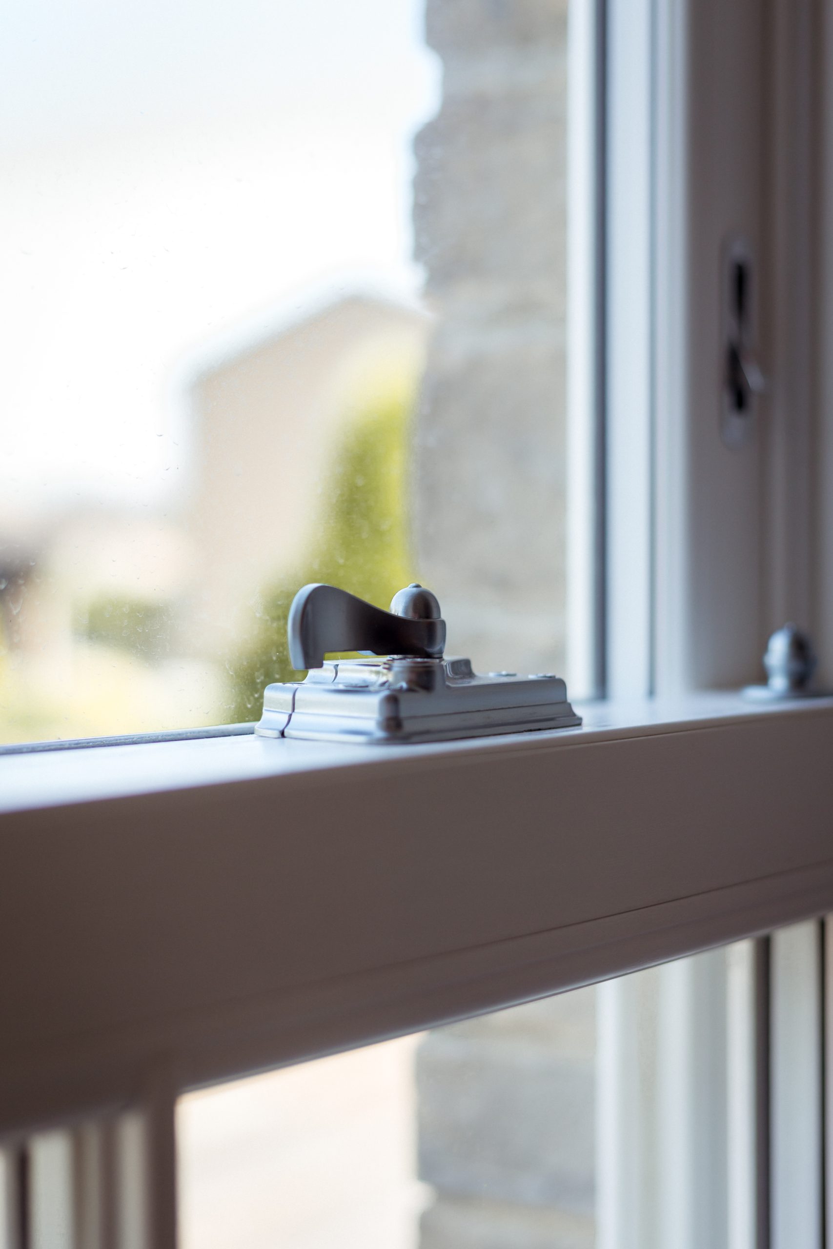 Close-up of the heritage sliding sash windows installed in the Georgian home.