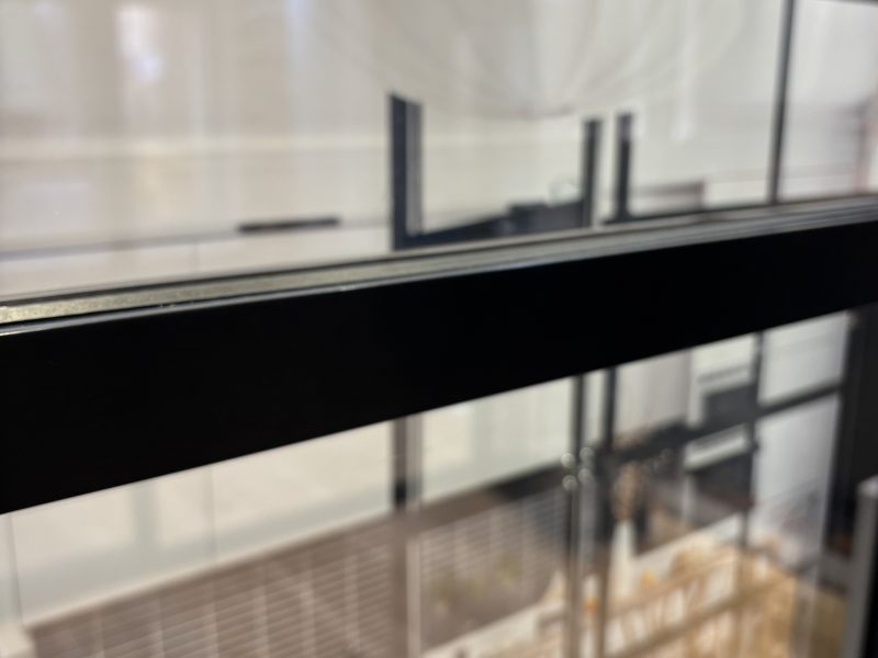 Close-up of aluminium heritage doors with decorative glazing bars for a classic look