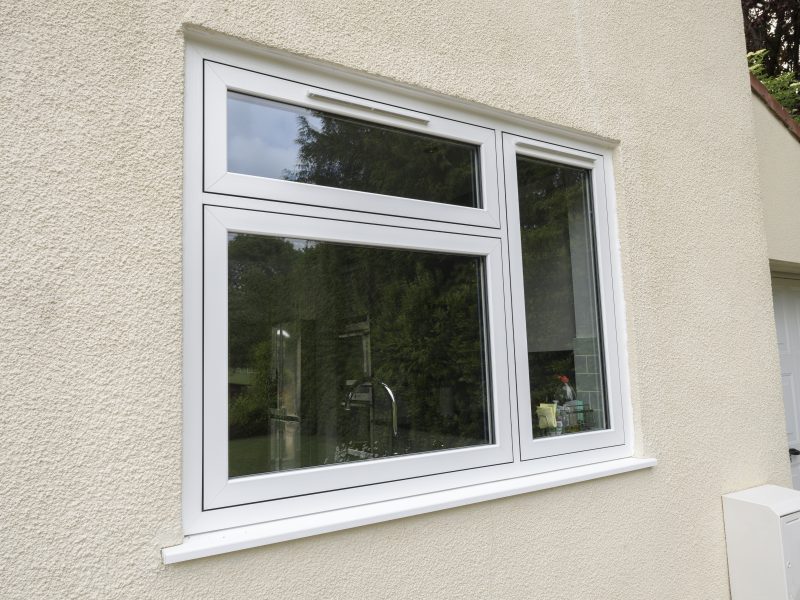 Different sill options (No sill, 95mm, 150mm, 180mm) for uPVC flush windows, offering versatility for window installations