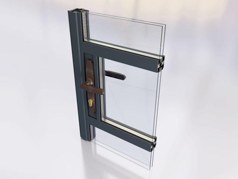 Smooth powder-coated aluminium surface providing a sleek and weather-resistant door finish