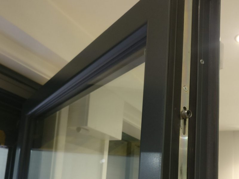 Aluminium residential door with a premium powder-coated finish for enhanced durability and style
