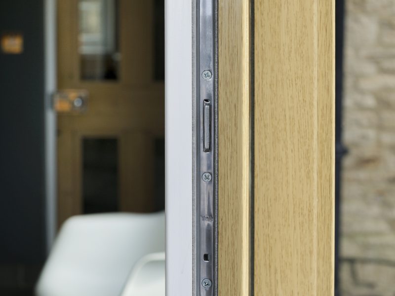Secure multi-point locking system on uPVC sliding patio doors for enhanced safety and peace of mind