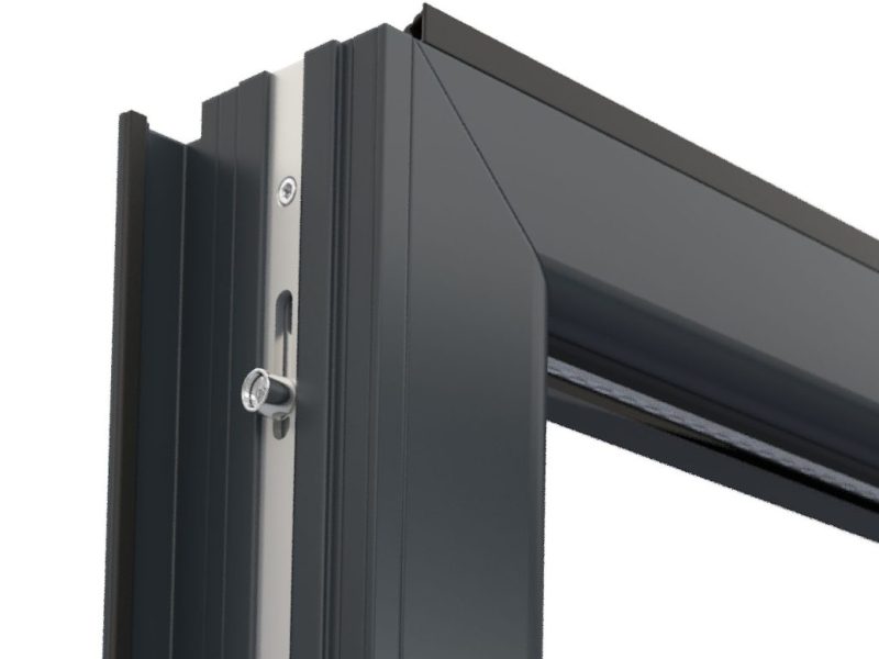 Strong aluminium corner bonds ensuring durable bifold door construction