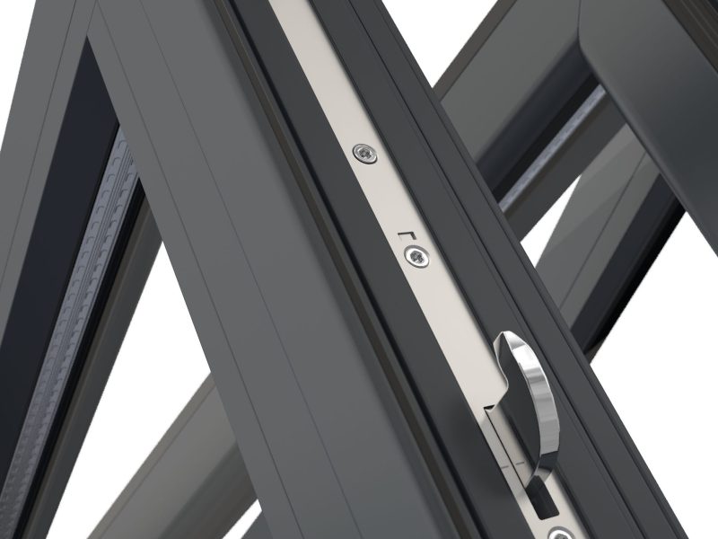 Robust multi-point locking system securing aluminium bifold doors at multiple points
