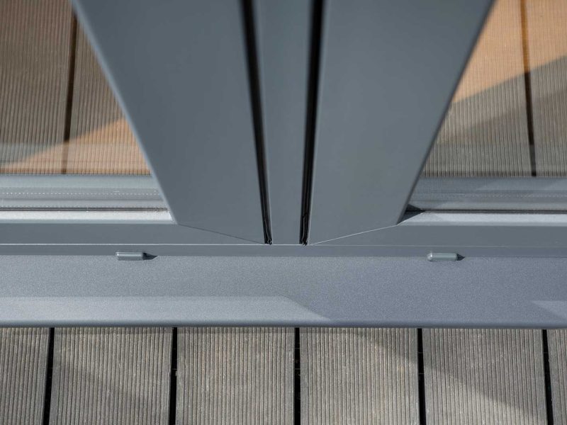 The sleek external flush contours of uPVC French doors, designed for a smooth and modern finish