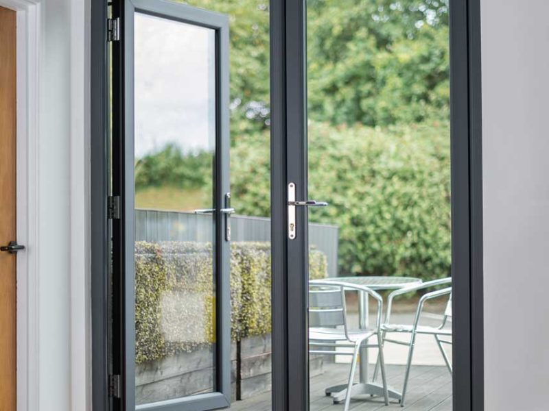 uPVC flush French doors designed to open outwards only for space-saving and ease of use