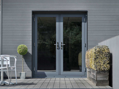 PVC French doors with pre-fitted sashes and loose glass, designed for quick and easy installation