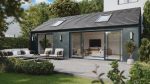 Visual guide to aluminium sliding patio door configurations, showing flexible 2 to 4 panel layout options