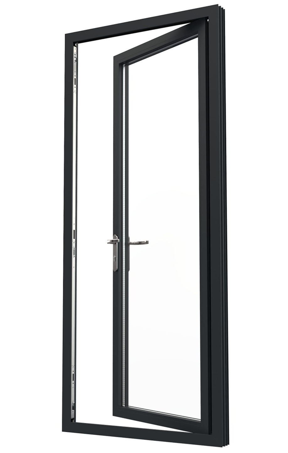 Aluminium residential door with sleek design and secure features. Click to discover more